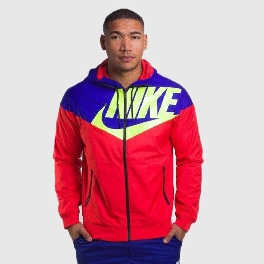 Nike Vintage Rare Windrunner GX1 Windbreaker Jacket Red Blue Nylon Medium